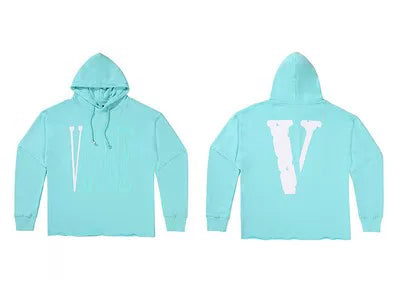 Vlone Classic Logo Graphic Hoodie - Mint Green/White