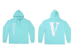 Vlone Classic Logo Graphic Hoodie - Mint Green/White