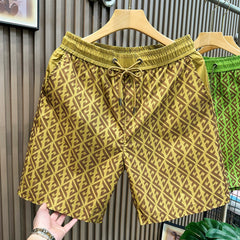 High quality trendy quick drying men's casual shorts 2026 new fashion printed thin beach pants men's five quarter pants