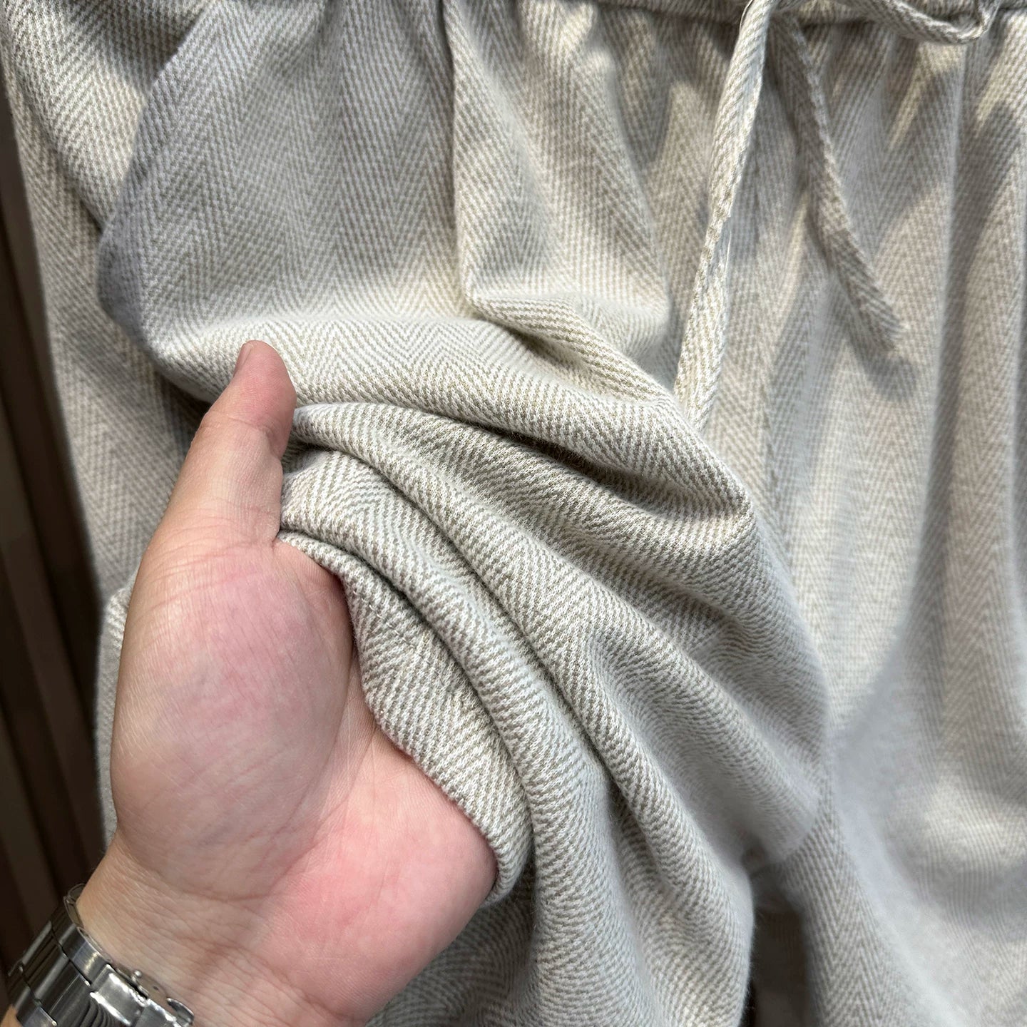 Old money style herringbone diagonal cut shorts for men's summer cleanfit trendy brand retro straight leg shorts for men's five quarter pants