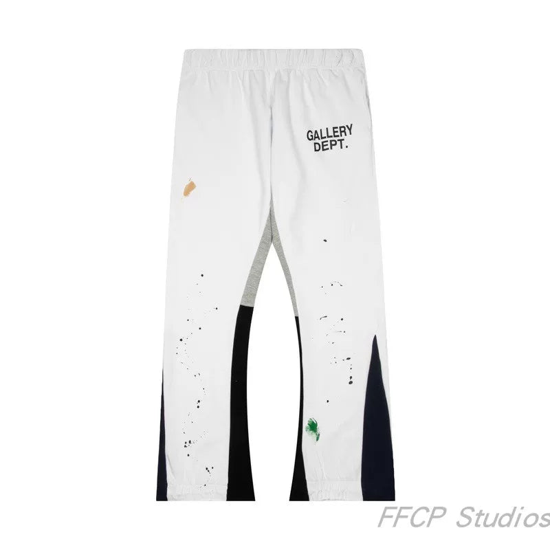 Gallery Dept. Paint Splatter Contrast Panel Sweatpants - White