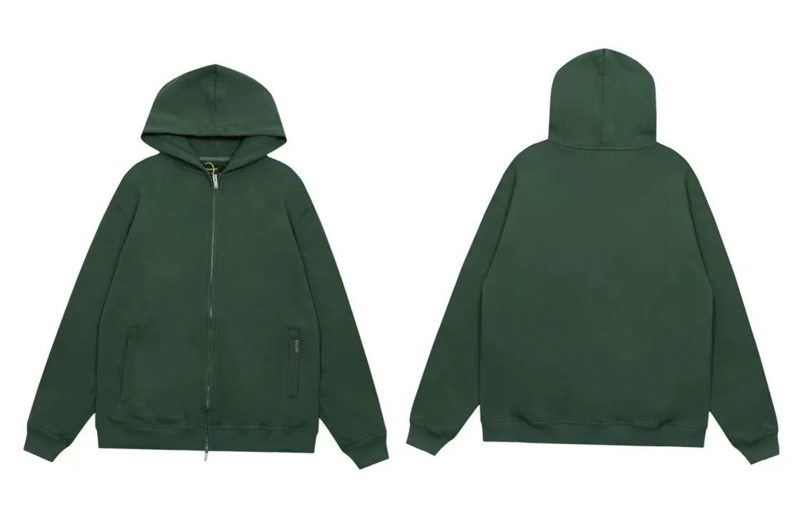 Represent Solid Heavyweight Zip-Up Hoodie - Pine Green