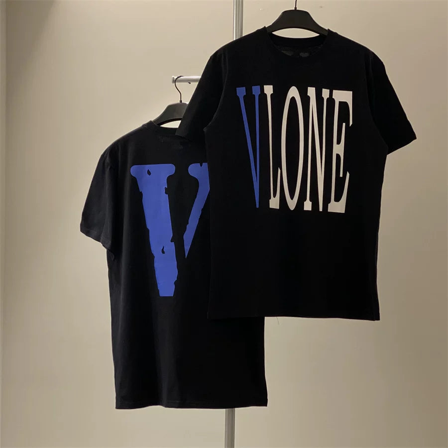 Vlone Classic Logo Graphic T-Shirt - Black/Blue