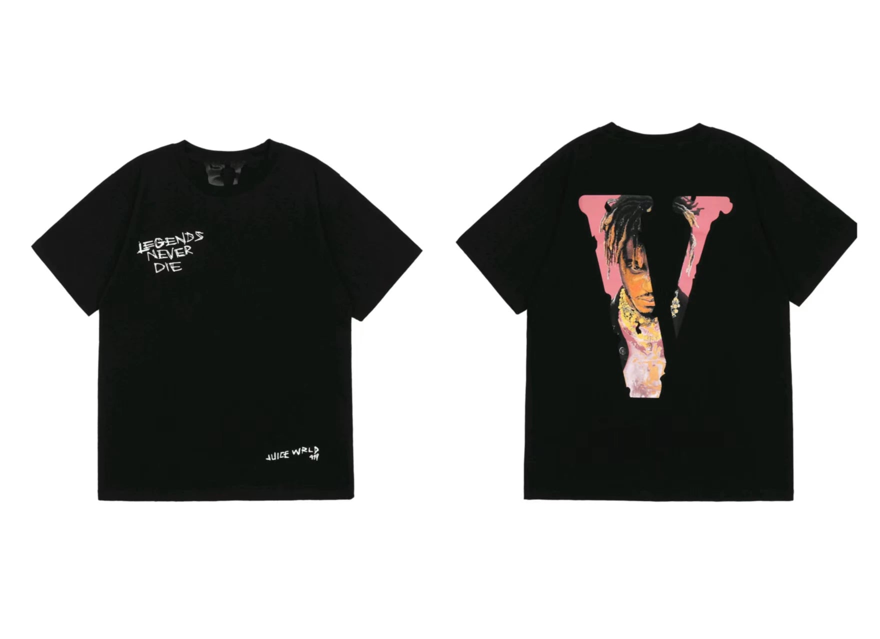 Vlone x Juice WRLD Tribute Portrait Graphic T-Shirt - Black