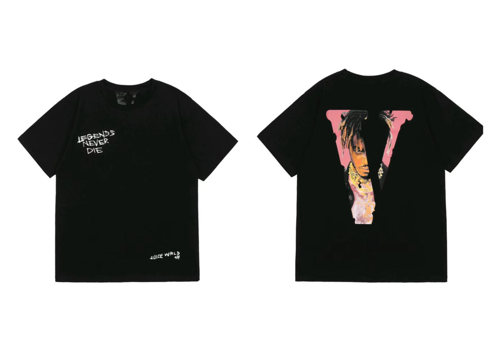 Vlone x Juice WRLD Tribute Portrait Graphic T-Shirt - Black