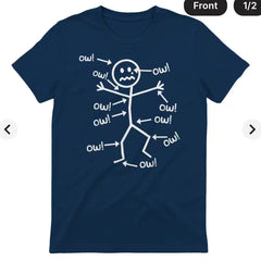 My whole body hurts. Matchstick Man Fun T-shirt American funny meme short sleeved unisex top 2026 trend