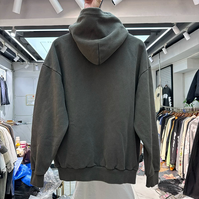 Represent Vintage Heavyweight Hoodie with Snap Collar - Charcoal Grey