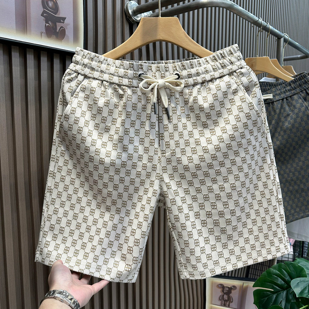European high-end brand casual shorts men's trendy brand trend outerwear 2026 summer new men's beach five quarter pants