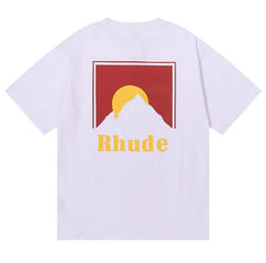 RHUDE Sunset Mountain Graphic Print T-Shirt - White