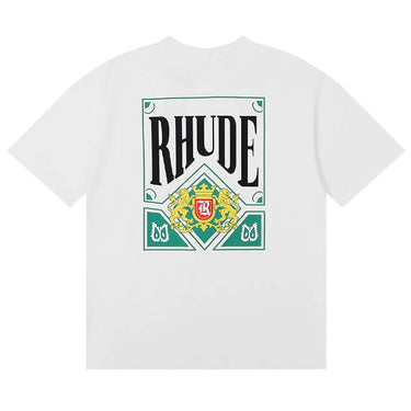 RHUDE Crest & Bold Lettering Graphic Back-Print T-Shirt - White