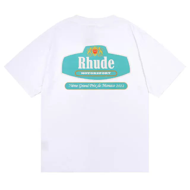 RHUDE Motorsport Grand Prix Graphic Back-Print T-Shirt - White