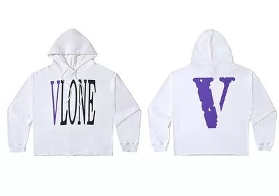 Vlone Classic Logo Graphic Hoodie - White/Purple