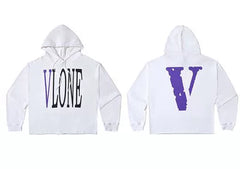 Vlone Classic Logo Graphic Hoodie - White/Purple