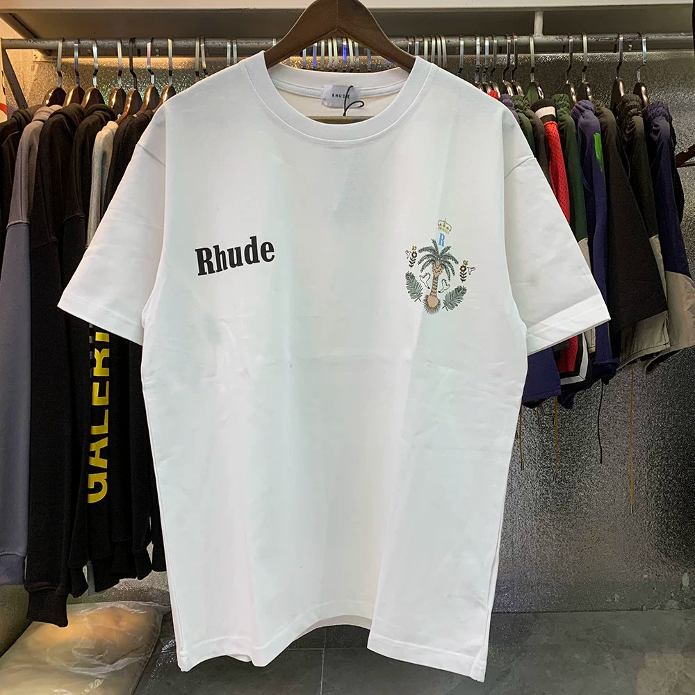 RHUDE Minimalist Logo & Crest Graphic T-Shirt - White