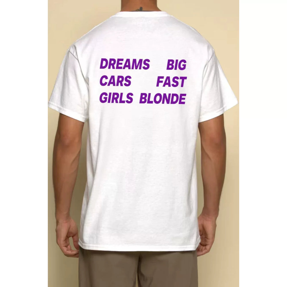 American retro DREAMS BIG letter printed short sleeved T-shirt for men and women loose white 2026 new top