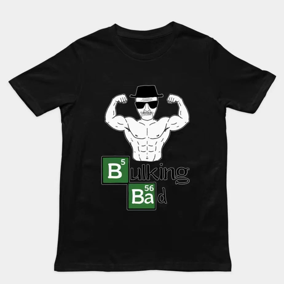 Bulking Bad, Breaking Bad, Poison Master, Fitness, Muscle Building, Fun Printed T-shirt, American style parody sports, 2026 trend