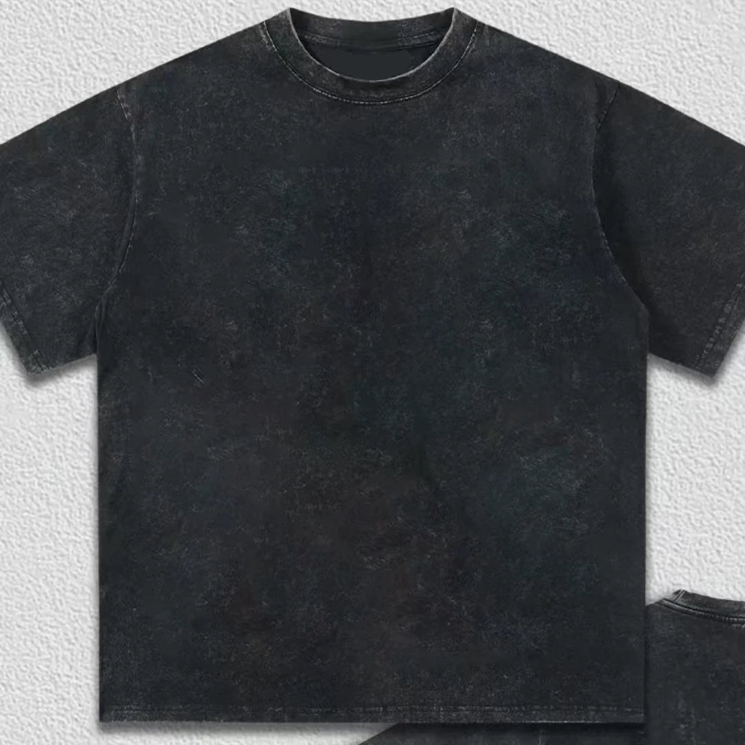 YOU MIGHT BE DRUNK American washed and worn short sleeved T-shirt for men, 2026 short sleeved new loose black