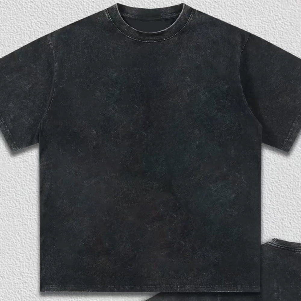 YOU MIGHT BE DRUNK American washed and worn short sleeved T-shirt for men, 2026 short sleeved new loose black