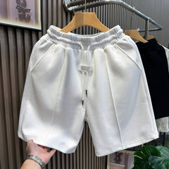 26 year new three yarn blended summer trendy brand casual cotton shorts mid length men's loose five quarter pants designer
