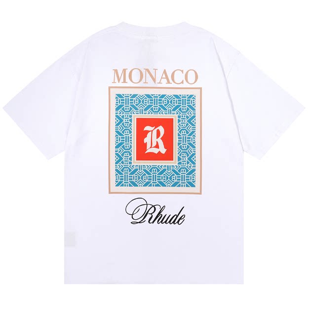 RHUDE "Monaco" Graphic Print T-Shirt - White