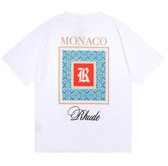 RHUDE "Monaco" Graphic Print T-Shirt - White