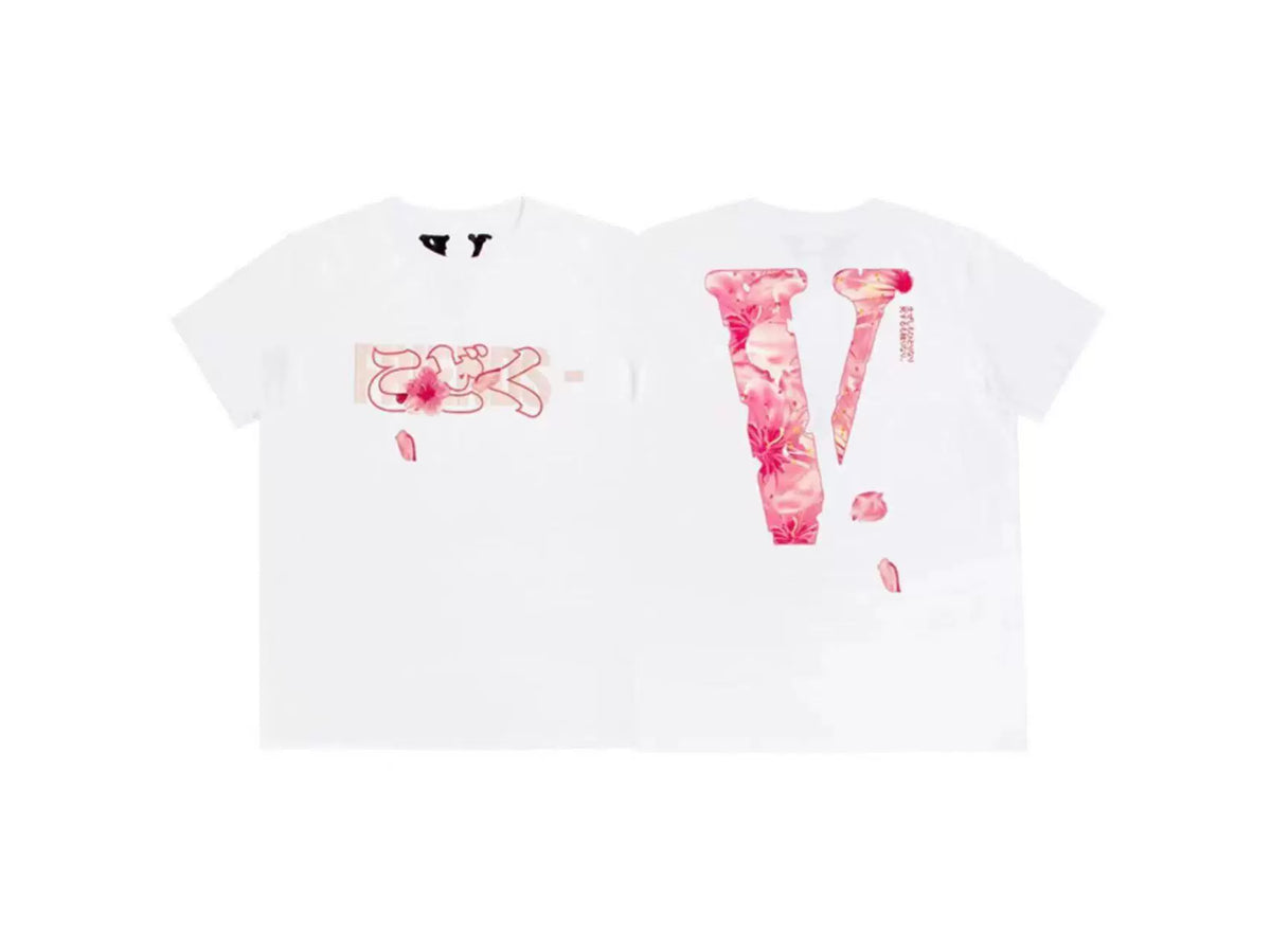 Vlone Cherry Blossom "FRIENDS-" Graphic T-Shirt - White
