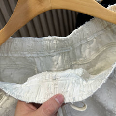 Design sense jacquard white cool denim shorts men's trendy brand loose five quarter pants 2025 summer new big shorts