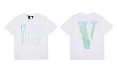 Vlone Sketch Logo Graphic T-Shirt - White/Teal