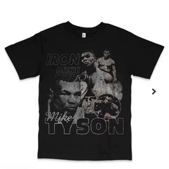 Mike Tyson T-shirt, boxing champion Mike Tyson's classic moment avatar, American letter short sleeved T-shirt for men