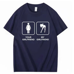 Weird American YourGirlfriend Printed T-shirt for Men and Women, 2026 Loose Short sleeved Top