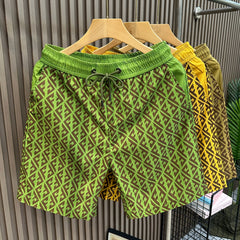 High quality trendy quick drying men's casual shorts 2026 new fashion printed thin beach pants men's five quarter pants