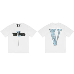 Vlone x Pop Smoke "The Woo" Graphic T-Shirt - White/Blue