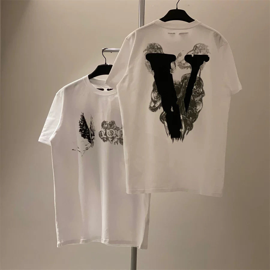Vlone Dove & Marble "V" Graphic T-Shirt - White