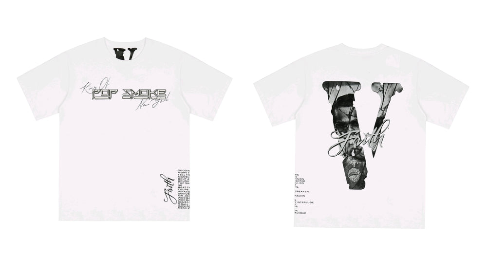 Vlone x Pop Smoke Tribute Portrait Graphic T-Shirt - White