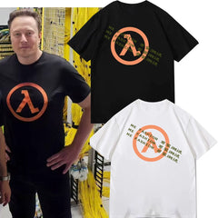 Elon Musk's Fun Text Casual Versatile Round Neck Short sleeved T-shirt for Men and Women 2025 New Summer Collection