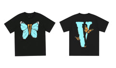 Vlone Butterfly Graphic T-Shirt - Black/Blue