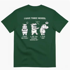 American casual funny hippopotamus three emotion meme T-shirt niche fun print loose fitting unisex short sleeved trend