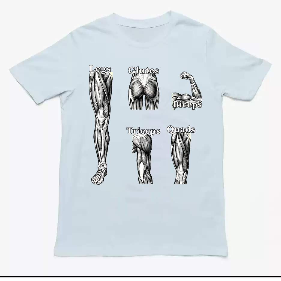 Fitness Muscle Anatomy Printed Short Sleeve T-shirt 2026 New Trendy Loose Men's and Women's Same Style Iron Training Top