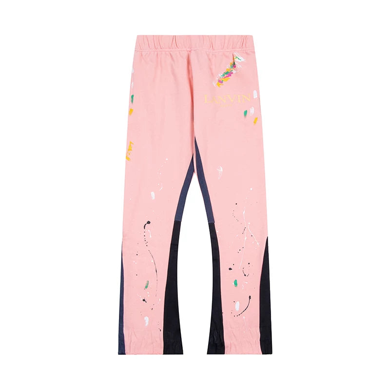 Gallery Dept. x Lanvin Paint Splatter Contrast Panel Sweatpants - Pink