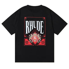 RHUDE Signature Crest Graphic Back-Print T-Shirt - Black