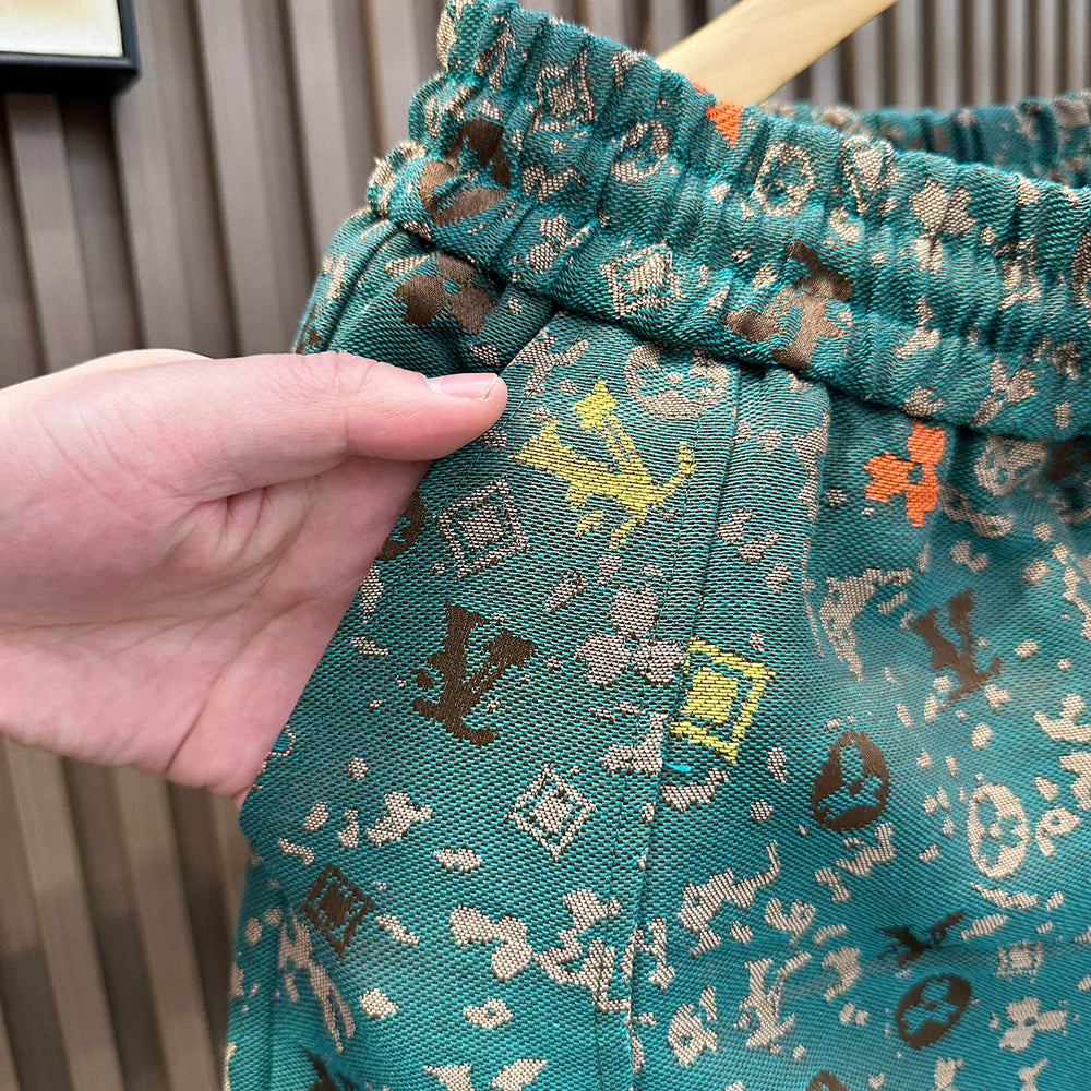 Summer new trendy brand high-end vintage shorts for men, loose and casual straight leg pants, cropped pants, cool beach pants