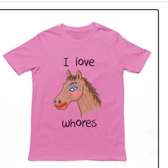 HORSE FUNNY T-SHIRT American casual short sleeved T-shirt men's and women's top round neck 2026 summer new trend