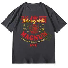 2025 Zhang Weili Same Clothes Chinese Role Model UFC Season T-shirt Boxing Short Sleeve Men's and Women's Top Summer China Beijing