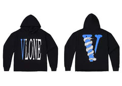 Vlone Snake Graphic Hoodie - Black/Blue