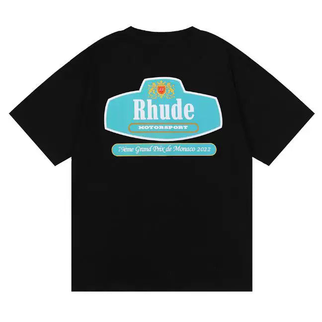 RHUDE Motorsport Grand Prix Graphic Back-Print T-Shirt - Black