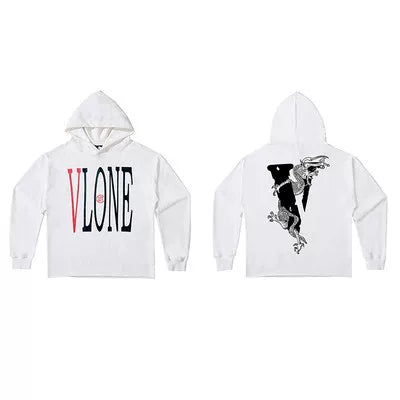 Vlone Dragon Graphic Hoodie - White/Black