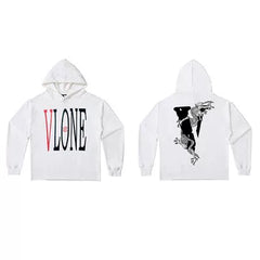 Vlone Dragon Graphic Hoodie - White/Black