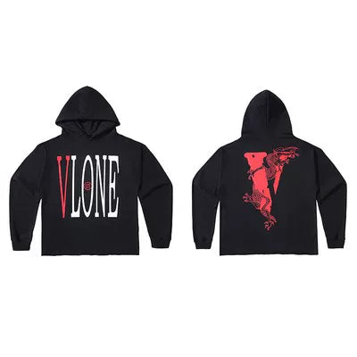 Vlone Dragon Graphic Hoodie - Black/Red