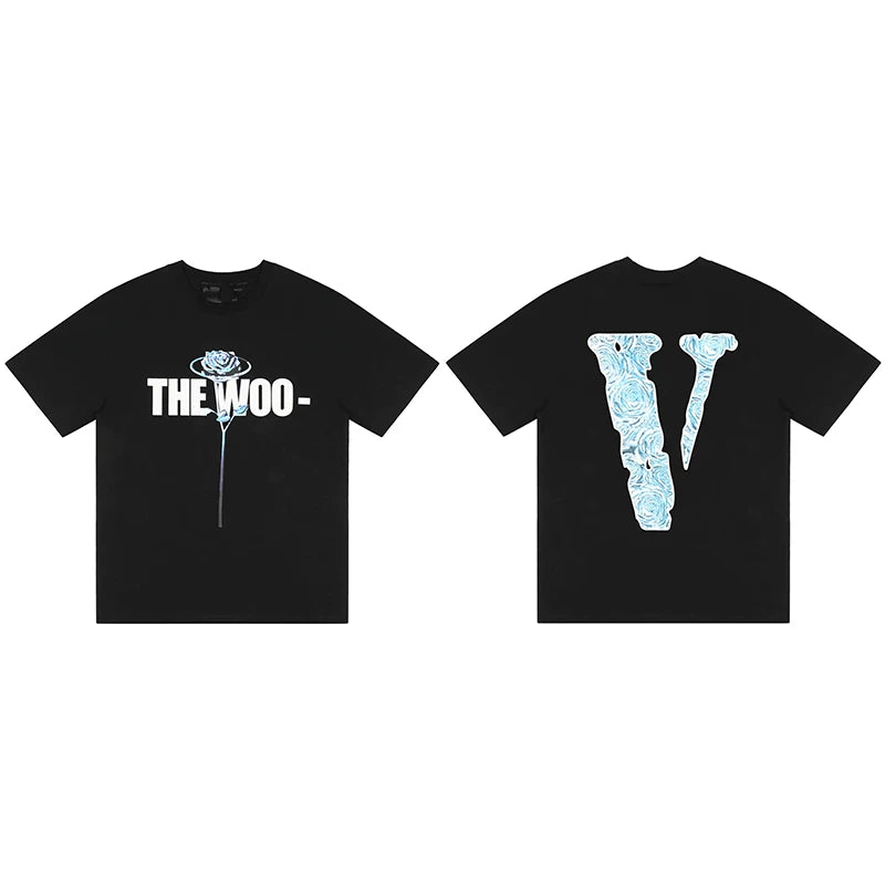 Vlone x Pop Smoke "The Woo" Graphic T-Shirt - Black/Blue