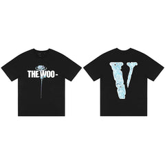 Vlone x Pop Smoke "The Woo" Graphic T-Shirt - Black/Blue